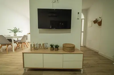 Una televisión o centro de entretenimiento en Casa Paca