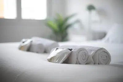 Cama o camas de una habitación en Vista Doña María Coronel C