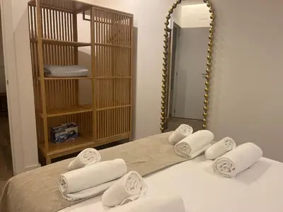 Cama o camas de una habitación en Mucho Trigo Apartments A