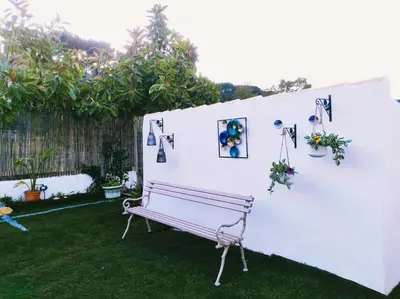 Jardín al aire libre en Silvana campo y ciudad