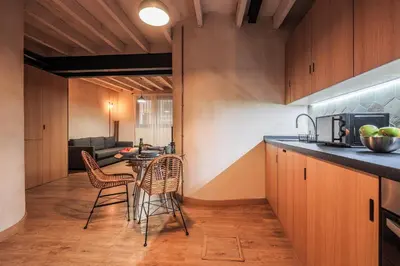 Una cocina o zona de cocina en Encantador apartamento con patio en Macarena