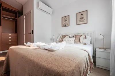 Cama o camas de una habitación en Bonito ático en el centro con terraza