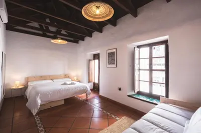 Cama o camas de una habitación en Casa Arroyo de San Andrés