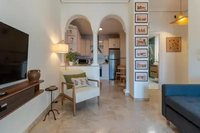Una televisión o centro de entretenimiento en Casa Feliz