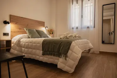Cama o camas de una habitación en Mar de Olivos Baeza