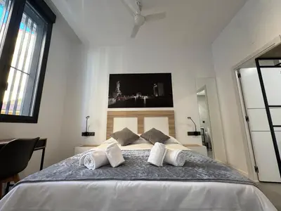 Cama o camas de una habitación en Loft Omeya