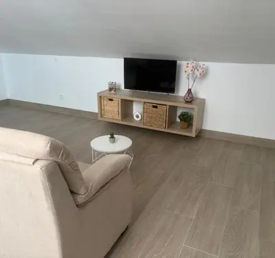 Una televisión o centro de entretenimiento en Apartamentos Élan