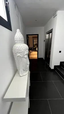 Cama o camas de una habitación en Atico moderno en Nervion con terraza