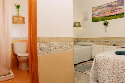 Cama o camas de una habitación en Aire Hostal en Los Alcores