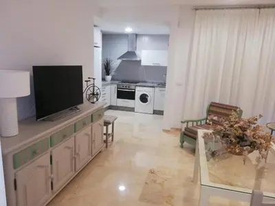 Una televisión o centro de entretenimiento en Apartamento Plaza Emilio Luque 5