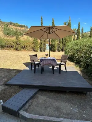 Jardín al aire libre en Habitacion Oliva