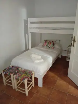 Cama o camas de una habitación en Casa Rural la Sierra del Viento