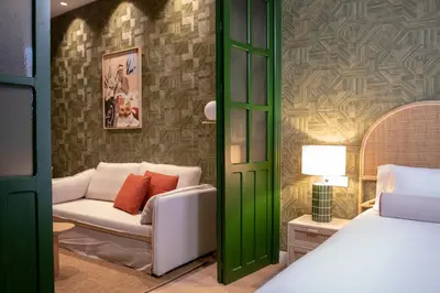 Cama o camas de una habitación en Suites Hotel Cetina Casa de Aguilar