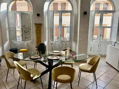 Zona de estar de La Casa de Claudio Marcelo