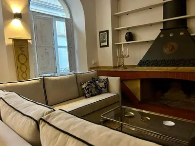 Zona de estar de La Casa de Claudio Marcelo