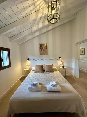 Cama o camas de una habitación en Casa Manuela