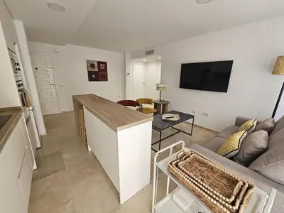 Una televisión o centro de entretenimiento en Apartamento Reyes Católicos