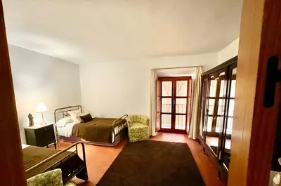 Cama o camas de una habitación en Casa Rural El Concejo, con piscina