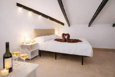 Cama o camas de una habitación en Ático para 2 personas en Jaén