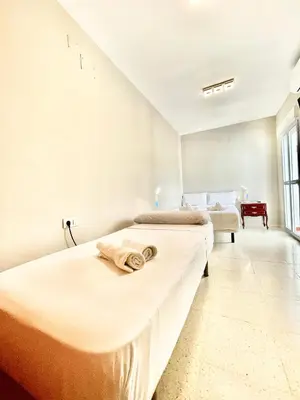 Cama o camas de una habitación en Casa con piscina Sevilla