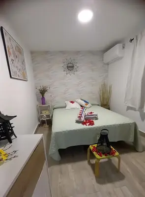 Cama o camas de una habitación en Casa Paraíso Interior Catedral Jaén