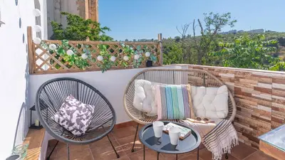 Un balcón o terraza de Los Cortinales Setenil de las Bodegas by Ruralidays