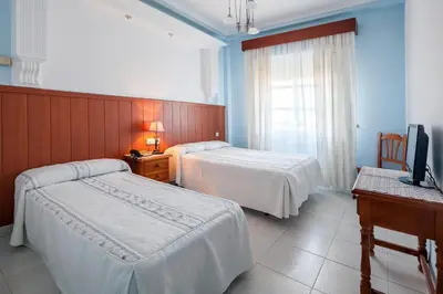 Cama o camas de una habitación en Hotel Restaurante Los Molinos