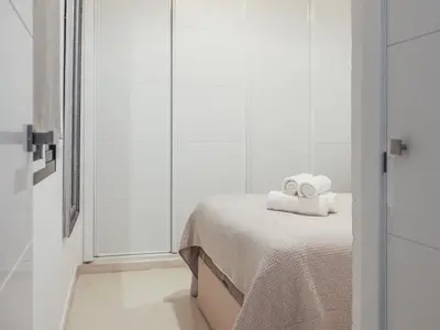 Cama o camas de una habitación en M. Auxiliadora acogedor y Tranquilo bajo