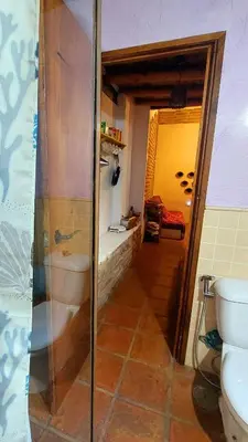 Cama o camas de una habitación en El patio azul Bohemio Mágico