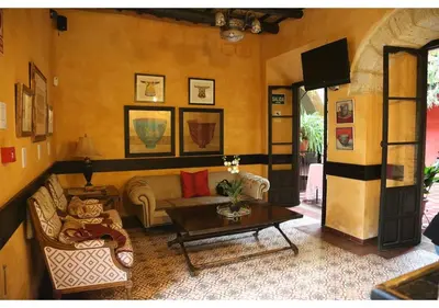 Zona de estar de La Casona de Calderón Gastronomic & Boutique Hotel