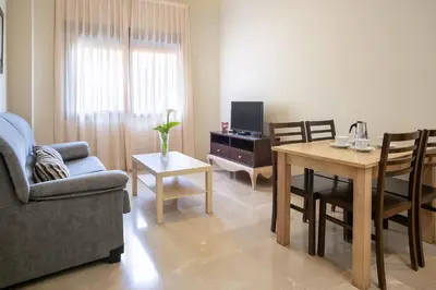 Una televisión o centro de entretenimiento en Apartamentos Turísticos La Castilleja