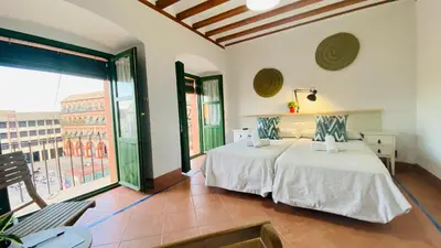 Cama o camas de una habitación en Hostel Plaza Mayor Corredera