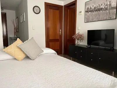 Cama o camas de una habitación en Apartamento Ciudad Jardín con PARKING