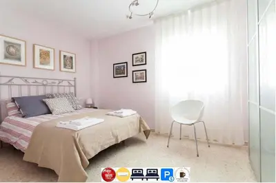 Cama o camas de una habitación en Apartamento Jardin de Santa Paula