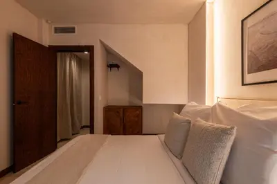Cama o camas de una habitación en Apartamentos La Vistosona