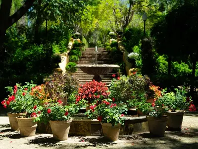 Jardín al aire libre en Cortijo Torre De La Reina
