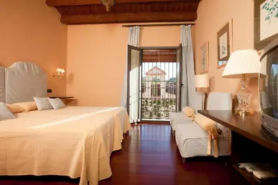 Cama o camas de una habitación en Hotel Rural Posada del Moro
