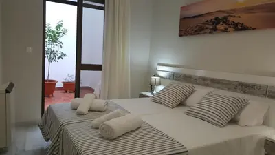 Cama o camas de una habitación en Apartamento entre Patios Valladares
