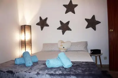 Cama o camas de una habitación en Apartamento Patios de San Lorenzo