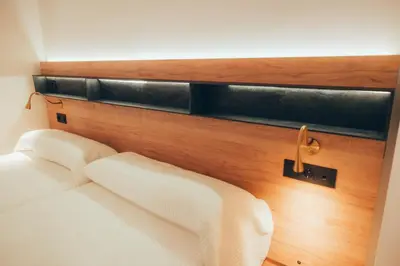 Cama o camas de una habitación en Hostal San Andres