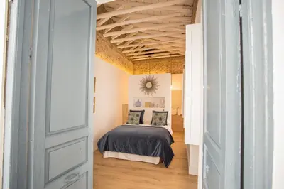 Cama o camas de una habitación en Casa Poeta Cordobés Ricardo Molina