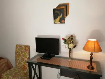 Una televisión o centro de entretenimiento en Hostal Maestre
