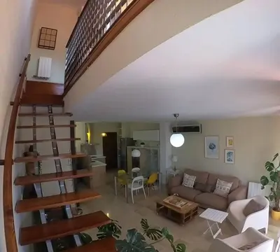 Zona de estar de Loft con vistas en Plaza de Belén