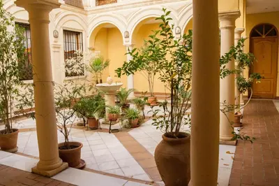 Jardín al aire libre en El Mirador de la Judería