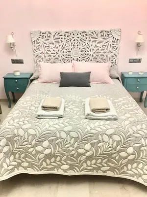 Cama o camas de una habitación en Ap Marqués d la Vega Parking Opcional