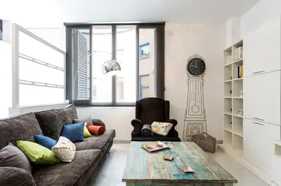 Zona de estar de LR2 Private Terrace & Parking Right in the city Center