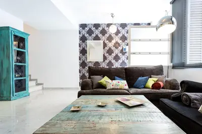 Zona de estar de LR2 Private Terrace & Parking Right in the city Center