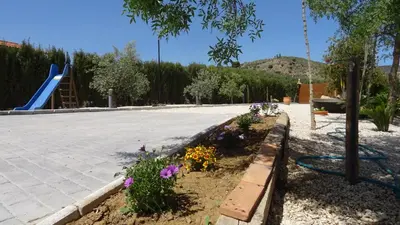 Jardín al aire libre en Villa Montiel