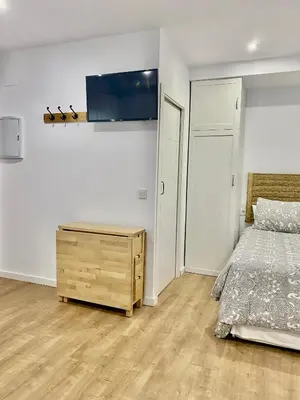 Cama o camas de una habitación en Estudio a 400 metros Ribera FREE PARKING