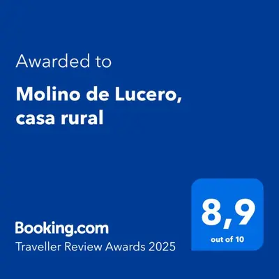 Certificado, premio, señal o documento que está expuesto en Molino de Lucero, casa rural